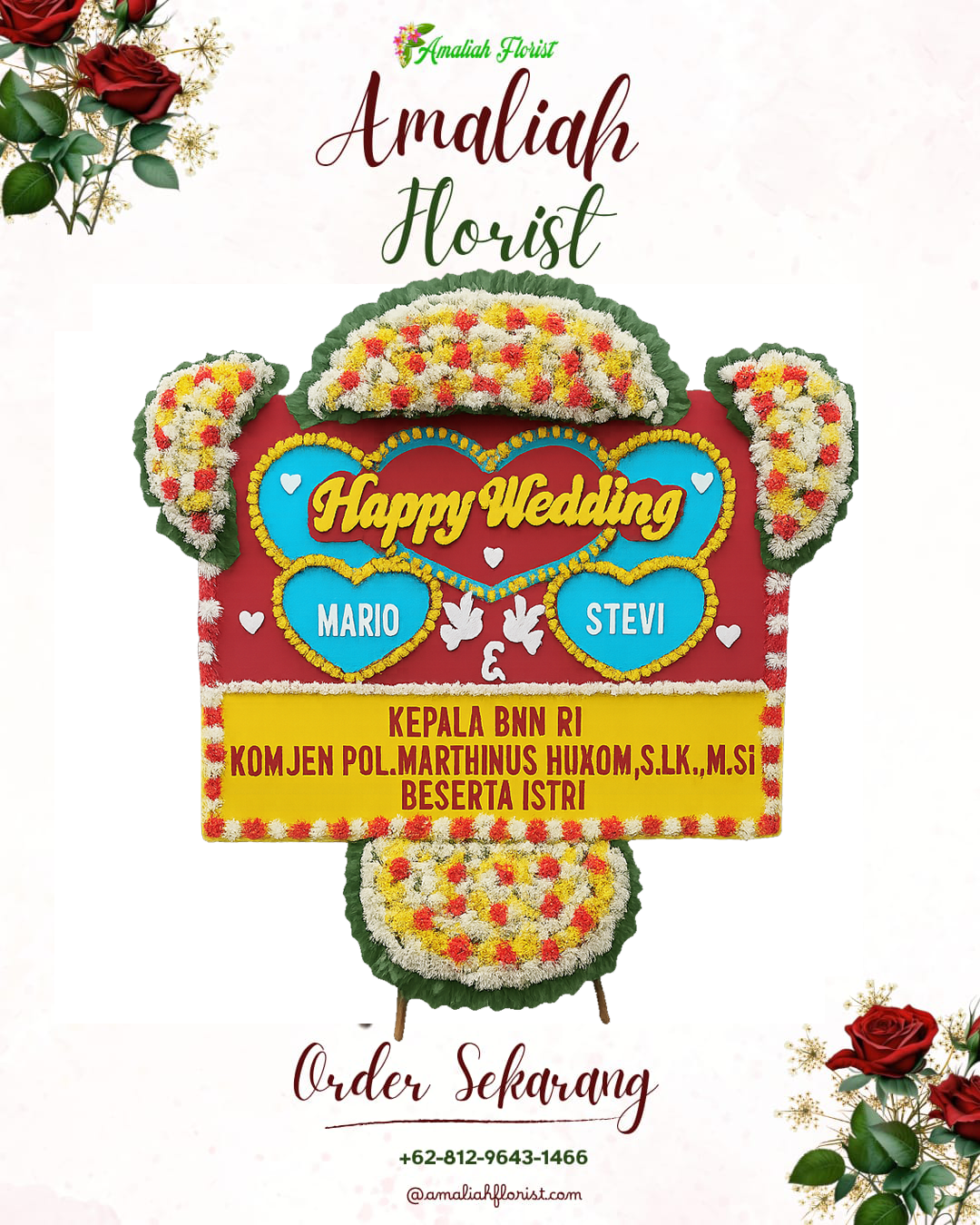 Papan Bunga Pernikahan Sepatan